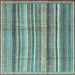 Square Abstract Light Blue Modern Rug, abs3686lblu