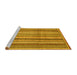 Sideview of Machine Washable Abstract Yellow Modern Rug, wshabs3686yw