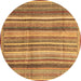 Round Machine Washable Abstract Brown Modern Rug, wshabs3686brn