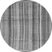 Round Machine Washable Abstract Gray Modern Rug, wshabs3686gry