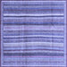 Square Abstract Blue Modern Rug, abs3686blu