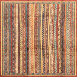 Square Machine Washable Abstract Brown Sand Brown Rug, wshabs3686