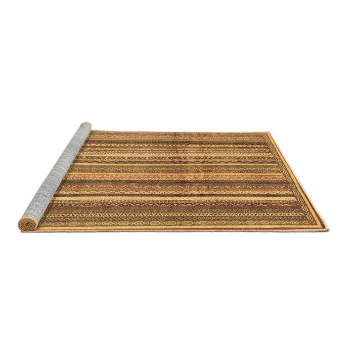 Sideview of Machine Washable Abstract Brown Modern Rug, wshabs3686brn