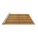 Sideview of Machine Washable Abstract Brown Modern Rug, wshabs3686brn