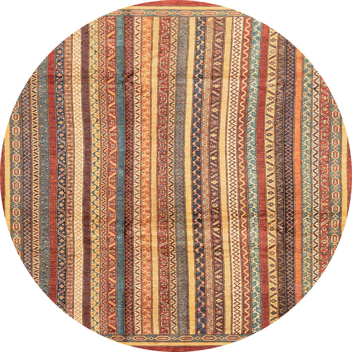 Round Machine Washable Abstract Brown Sand Brown Rug, wshabs3686