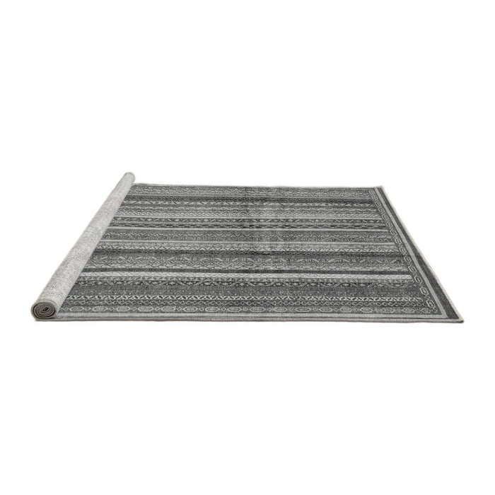 Sideview of Machine Washable Abstract Gray Modern Rug, wshabs3686gry