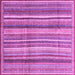 Square Machine Washable Abstract Purple Modern Area Rugs, wshabs3686pur