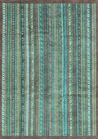 Abstract Light Blue Modern Rug, abs3687lblu