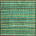 Square Abstract Turquoise Modern Rug, abs3687turq