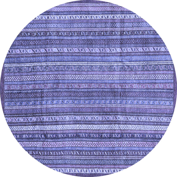 Round Abstract Blue Modern Rug, abs3687blu