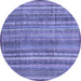 Round Abstract Blue Modern Rug, abs3687blu