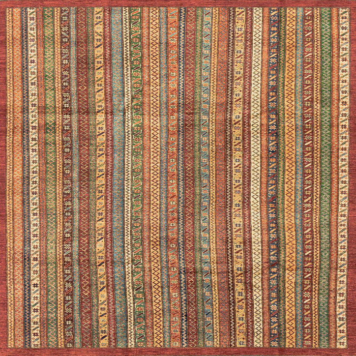 Square Abstract Brown Modern Rug, abs3687