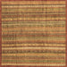 Square Machine Washable Abstract Brown Modern Rug, wshabs3687brn