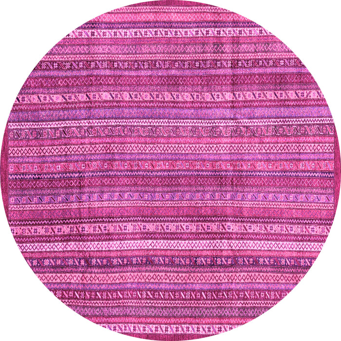Round Abstract Pink Modern Rug, abs3687pnk