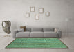 Machine Washable Abstract Turquoise Modern Area Rugs in a Living Room,, wshabs3687turq