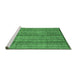 Sideview of Machine Washable Abstract Emerald Green Modern Area Rugs, wshabs3687emgrn