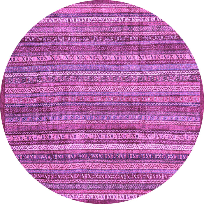 Round Abstract Purple Modern Rug, abs3687pur
