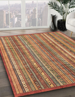 Machine Washable Abstract Peru Brown Rug in a Family Room, wshabs3687
