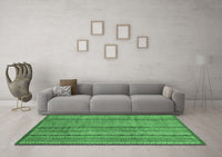 Machine Washable Abstract Emerald Green Modern Rug, wshabs3687emgrn