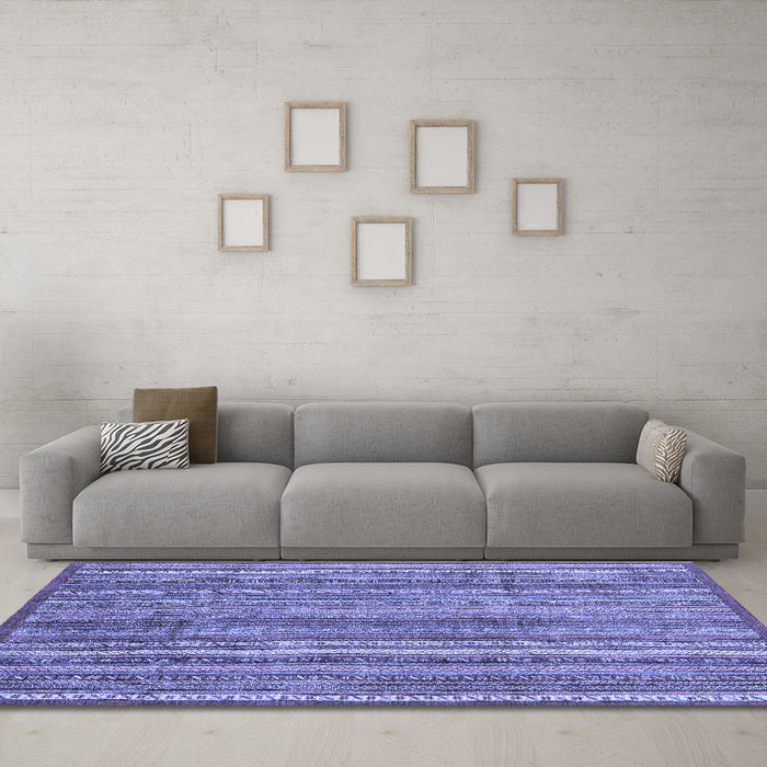 Machine Washable Abstract Blue Modern Rug in a Living Room, wshabs3687blu