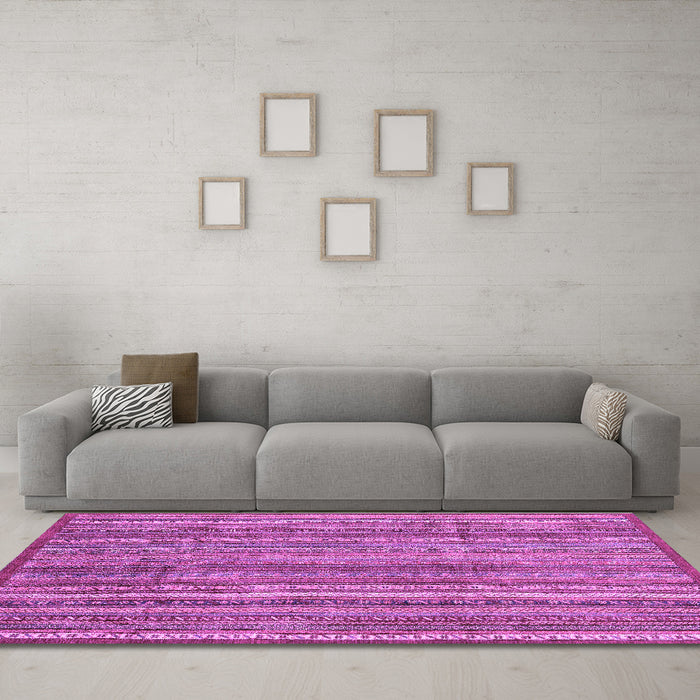 Machine Washable Abstract Purple Modern Area Rugs in a Living Room, wshabs3687pur