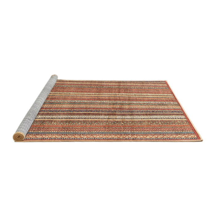 Sideview of Machine Washable Abstract Red Rug, wshabs3688