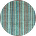 Round Machine Washable Abstract Light Blue Modern Rug, wshabs3688lblu