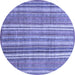 Round Abstract Blue Modern Rug, abs3688blu