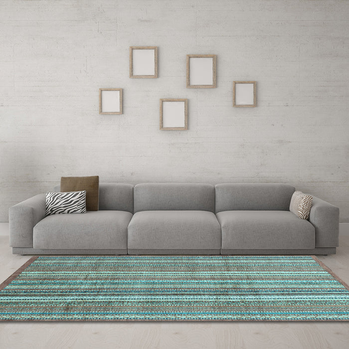 Machine Washable Abstract Light Blue Modern Rug in a Living Room, wshabs3688lblu
