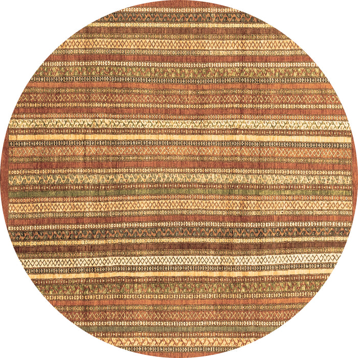 Round Abstract Brown Modern Rug, abs3688brn