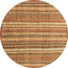 Round Abstract Brown Modern Rug, abs3688brn