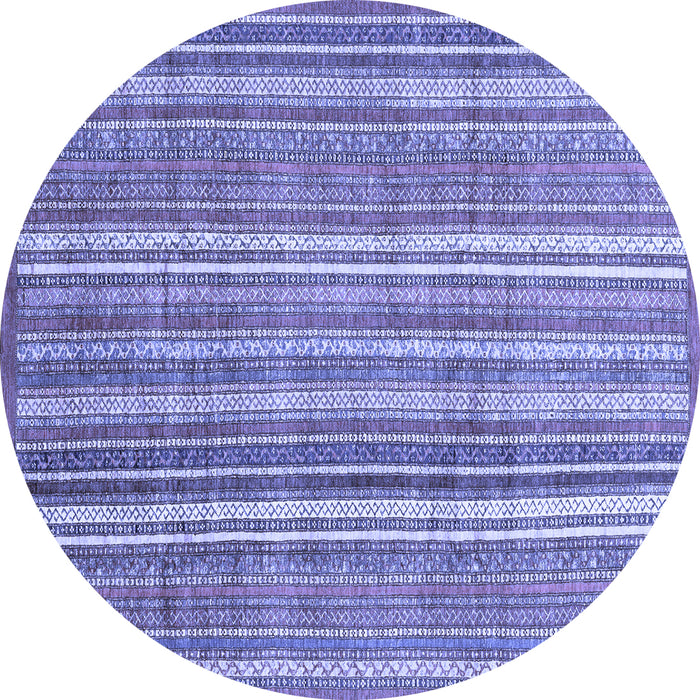 Round Machine Washable Abstract Blue Modern Rug, wshabs3688blu