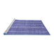 Sideview of Machine Washable Abstract Blue Modern Rug, wshabs3688blu