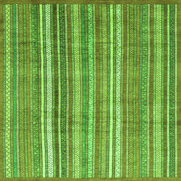 Square Machine Washable Abstract Green Modern Area Rugs, wshabs3688grn