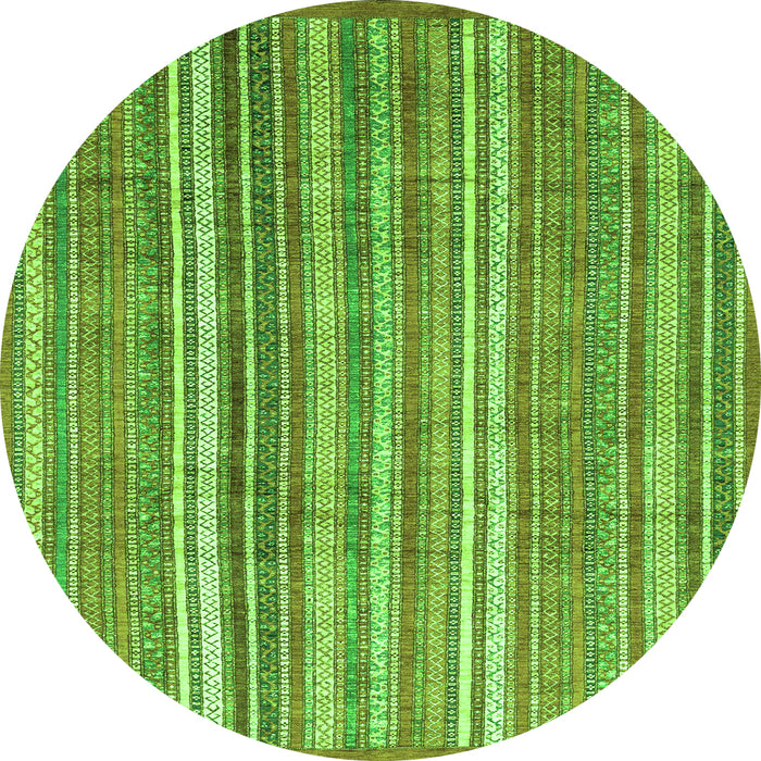Round Abstract Green Modern Rug, abs3688grn