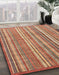 Abstract Red Modern Rug in Family Room, abs3688