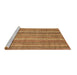 Sideview of Machine Washable Abstract Brown Modern Rug, wshabs3688brn