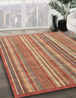 Machine Washable Abstract Red Rug in a Family Room, wshabs3688