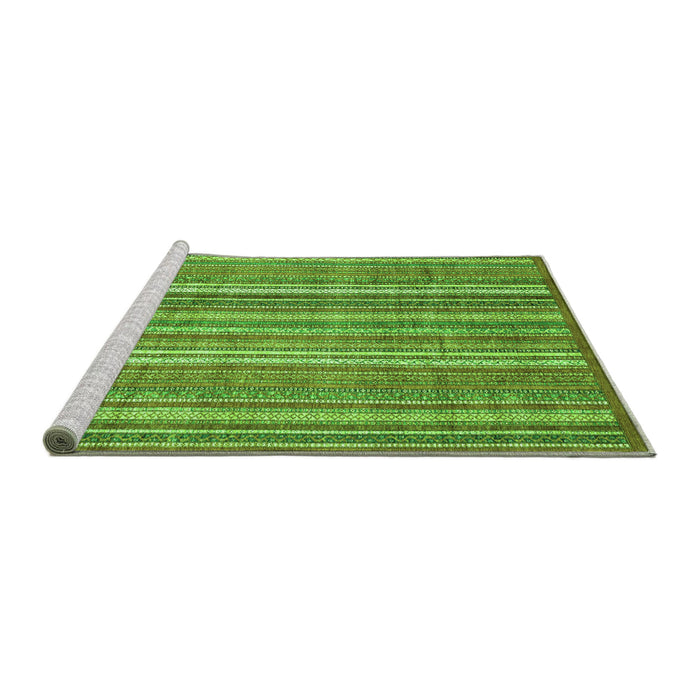 Sideview of Machine Washable Abstract Green Modern Area Rugs, wshabs3688grn