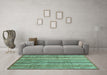 Machine Washable Abstract Turquoise Modern Area Rugs in a Living Room,, wshabs3688turq