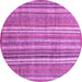 Round Machine Washable Abstract Purple Modern Area Rugs, wshabs3688pur