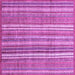 Square Machine Washable Abstract Purple Modern Area Rugs, wshabs3688pur