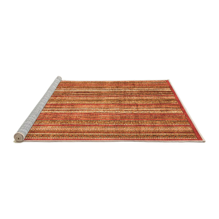 Sideview of Machine Washable Abstract Orange Modern Area Rugs, wshabs3688org