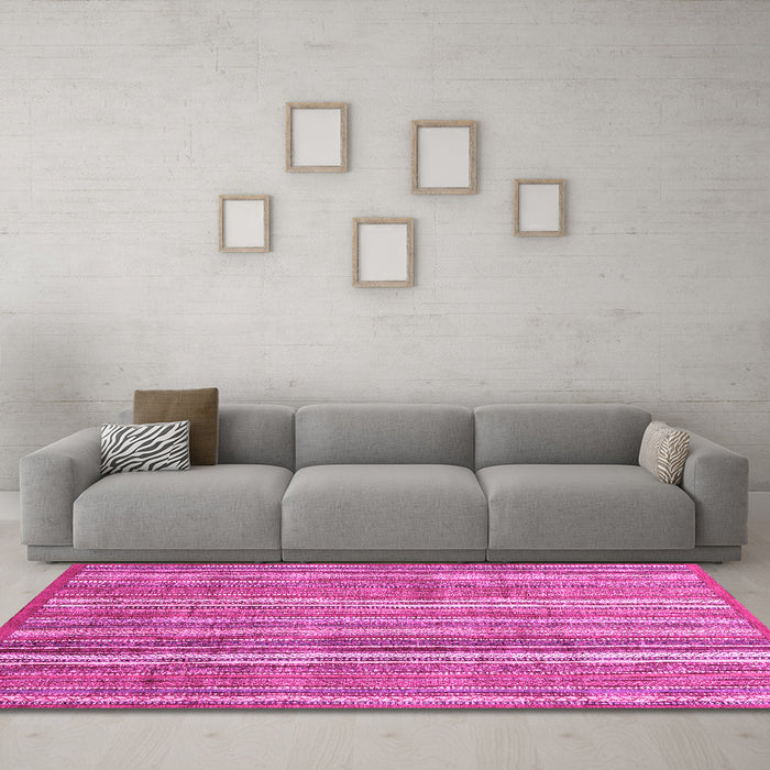 Machine Washable Abstract Pink Modern Rug in a Living Room, wshabs3688pnk