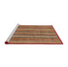 Sideview of Machine Washable Abstract Tomato Red Rug, wshabs3689