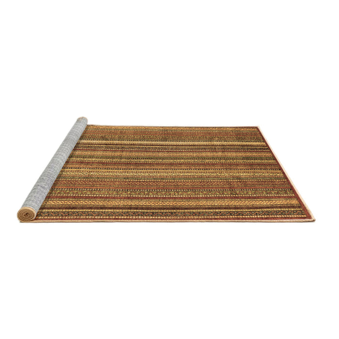 Sideview of Machine Washable Abstract Brown Modern Rug, wshabs3689brn