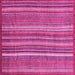 Square Machine Washable Abstract Pink Modern Rug, wshabs3689pnk