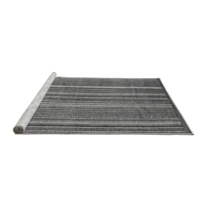 Sideview of Machine Washable Abstract Gray Modern Rug, wshabs3689gry