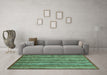 Machine Washable Abstract Turquoise Modern Area Rugs in a Living Room,, wshabs3689turq