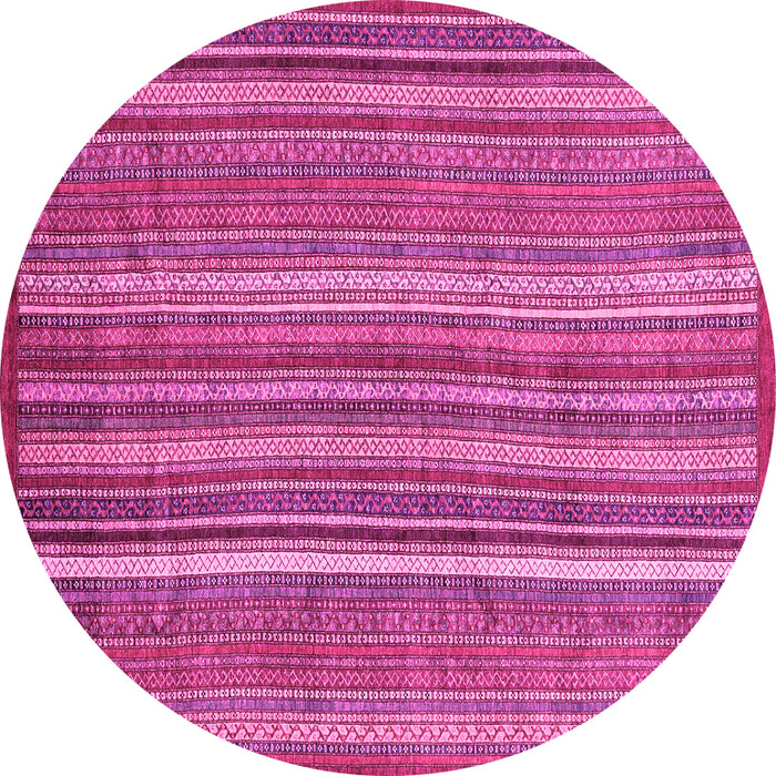 Round Abstract Pink Modern Rug, abs3689pnk